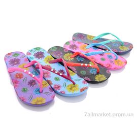 Шльопанці жіночі полегшені Літо 8026-7 mix (30 пар р.37-41) "Sydney" недорого оптом від прямого постачальника