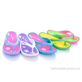 Фотография Шлепки детские летние Лето 379-18G mix (30 пар р.31-36) "Sydney" недорого оптом от прямого поставщика