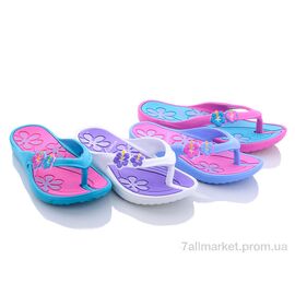 Фотография Шлепки детские летние Лето 379-8G mix (30 пар р.31-36) "Sydney" недорого оптом от прямого поставщика