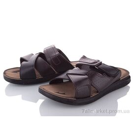 Шльопанці чоловічі пляжні Літо MKB6118 black-brown (6 пар р.41-45) "DeMur" недорого оптом від прямого постачальника