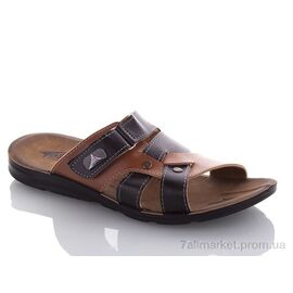 Фотография Шлепки мужские пляжные Лето M6844G black-camel (6 пар р.40-45) "DeMur" недорого оптом от прямого поставщика