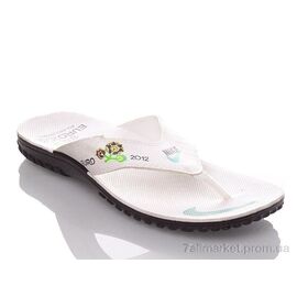 Шльопанці чоловічі пляжні Літо MN white-green V (6 пар р.40-45) "DeMur" недорого оптом від прямого постачальника
