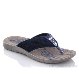 Шльопанці чоловічі пляжні Літо M6132-1 blue (6 пар р.40-44) "DeMur" недорого оптом від прямого постачальника