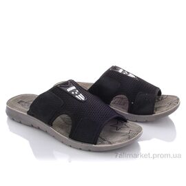 Шльопанці чоловічі пляжні Літо M6130-1 black (6 пар р.40-44) "DeMur" недорого оптом від прямого постачальника