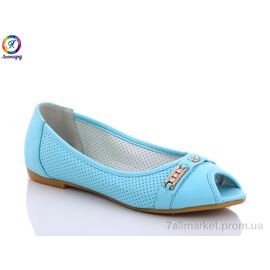 Фотография Балетки детские на девочку Лето 1218-43 blue (8 пар р.32-37) "Леопард" недорого оптом от прямого поставщика