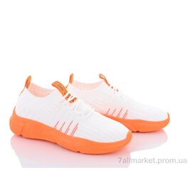 Кросівки жіночі модні Літо 185-1 white-orange (8 пар р.36-41) "Violeta" недорого оптом від прямого постачальника
