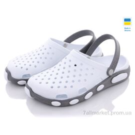 Крокси жіночі літні Літо Кредо Украіна 2091 сабо жен. біло - сірий (8 пар р.37-41) "Vladimir" недорого оптом від прямого постачальника