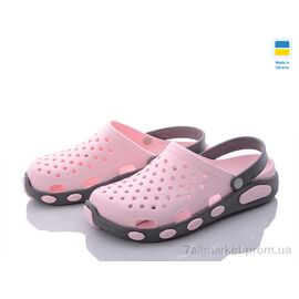 Крокси жіночі літні Літо Кредо Украіна 2091 розово-сірий (8 пар р.37-41) "Vladimir" недорого оптом від прямого постачальника