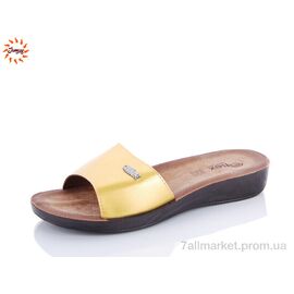 Шльопанці жіночі полегшені Літо 09-1 золотий (6 пар р.36-40) "Jumay" недорого оптом від прямого постачальника