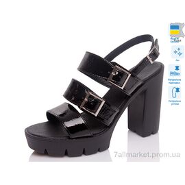Босоніжки жіночі літні Літо Paradize 8201-10 черный лак (6 пар р.36-40) "Prime-Opt" недорого оптом від прямого постачальника
