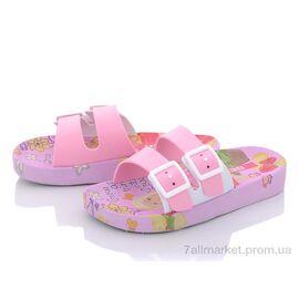 Фотография Шлепки детские летние Лето 12331 pink-pink (6 пар р.30-35) "Violeta" недорого оптом от прямого поставщика