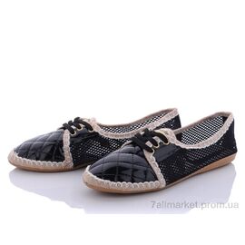 Балетки жіночі зручні Літо 002 black (8 пар р.36-40) "DeMur" недорого оптом від прямого постачальника