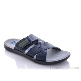 Шльопанці чоловічі пляжні Літо 34 кожа синий (6 пар р.41-45) "Oscar" недорого оптом від прямого постачальника