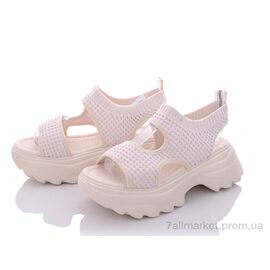 Фотография Босоножки женские летние Лето 197-118 beige (8 пар р.36-40) "Violeta" недорого оптом от прямого поставщика