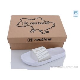 Фотография Шлепки женские облегченные Лето FWL22333 white (24 пар р.36-41) "Restime" недорого оптом от прямого поставщика