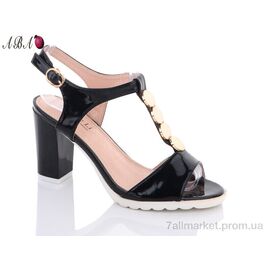 Босоніжки жіночі літні Літо 56-5 black (8 пар р.36-41) "Aba" недорого оптом від прямого постачальника