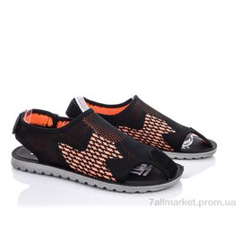 Сандалії чоловічі літні Літо M201-10 black-orange (8 пар р.40-45) "Violeta" недорого оптом від прямого постачальника