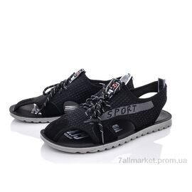 Сандалії чоловічі літні Літо M201-7 black (8 пар р.40-45) "Violeta" недорого оптом від прямого постачальника