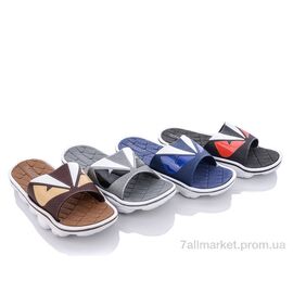 Шльопанці чоловічі пляжні Літо 3058-1 mix (12 пар р.40-45) "Мир" недорого оптом від прямого постачальника