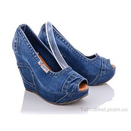 Фотография Босоножки женские летние Лето 2017 джинс (8 пар р.36-40) "Mona Lisa" недорого оптом от прямого поставщика