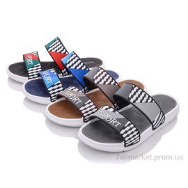 Шльопанці чоловічі пляжні Літо L3060-4 mix (24 пар р.40-45) "Obuvok" недорого оптом від прямого постачальника