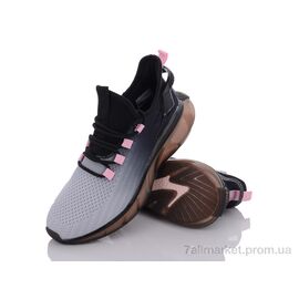 Фотография Кроссовки женские модные Лето 24-139 grey-black-pink (8 пар р.36-41) "Violeta" недорого оптом от прямого поставщика