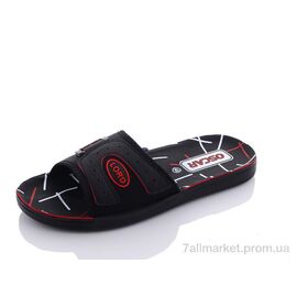 Шльопанці чоловічі пляжні Літо S23 black-red (6 пар р.40-45) "Oscar" недорого оптом від прямого постачальника