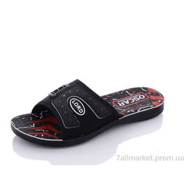 Шльопанці чоловічі пляжні Літо S23 black (6 пар р.40-45) "Oscar" недорого оптом від прямого постачальника