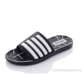 Шльопанці чоловічі пляжні Літо S39 black (6 пар р.40-45) "Oscar" недорого оптом від прямого постачальника