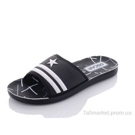 Шльопанці чоловічі пляжні Літо S43 black (6 пар р.40-45) "Oscar" недорого оптом від прямого постачальника
