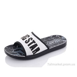 Шльопанці чоловічі пляжні Літо S47 white (6 пар р.40-45) "Oscar" недорого оптом від прямого постачальника