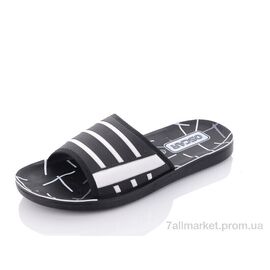 Шльопанці чоловічі пляжні Літо S37 black (6 пар р.40-45) "Oscar" недорого оптом від прямого постачальника