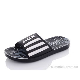 Шльопанці чоловічі пляжні Літо S31 black (6 пар р.40-45) "Oscar" недорого оптом від прямого постачальника