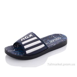 Шльопанці чоловічі пляжні Літо S3 blue (6 пар р.40-45) "Oscar" недорого оптом від прямого постачальника