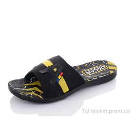 Фотография Шлепки мужские пляжные Лето S28 yellow (6 пар р.40-45) "Oscar" недорого оптом от прямого поставщика