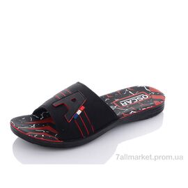 Шльопанці чоловічі пляжні Літо S28 red (6 пар р.40-45) "Oscar" недорого оптом від прямого постачальника