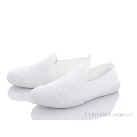 Фотография Слипоны женские тканевые Лето 143-23 white (8 пар р.36-41) "Violeta" недорого оптом от прямого поставщика