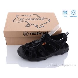 Сандалії чоловічі літні Літо NML22116 black (8 пар р.40-45) "Restime" недорого оптом від прямого постачальника