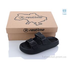 Шльопанці жіночі полегшені Літо TWL22034 black (24 пар р.35-39) "Restime" недорого оптом від прямого постачальника