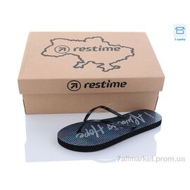 Фотография Шлепки женские облегченные Лето TWL22025 black (24 пар р.36-40) "Restime" недорого оптом от прямого поставщика