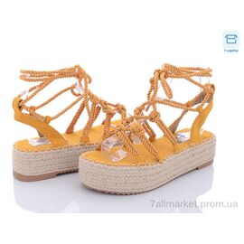 Фотография Босоножки женские летние Лето 49-SEZZ31 yellow (8 пар р.36-41) "STAR" недорого оптом от прямого поставщика