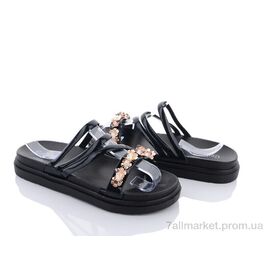 Фотография Шлепки женские облегченные Лето D12 чорний (12 пар р.36-41) "Lion" недорого оптом от прямого поставщика