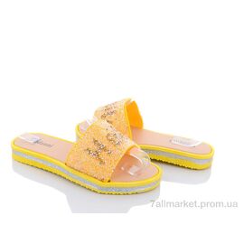 Фотография Шлепки женские облегченные Лето A7 жовтий (12 пар р.36-41) "Lion" недорого оптом от прямого поставщика