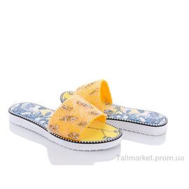 Фотография Шлепки женские облегченные Лето A3 жовтий (12 пар р.36-41) "Lion" недорого оптом от прямого поставщика