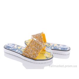 Фотография Шлепки женские облегченные Лето A8 жовтий (12 пар р.36-41) "Lion" недорого оптом от прямого поставщика