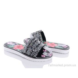 Фотография Шлепки женские облегченные Лето A12 чорний (12 пар р.36-41) "Lion" недорого оптом от прямого поставщика