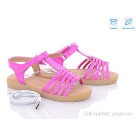Босоніжки дитячі літні Літо C-9666-9 LED (8 пар р.29-34) "Obuvok" недорого оптом від прямого постачальника