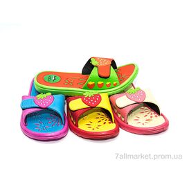 Шльопанці дитячі літні Літо YL6009B-17 mix (24 пар р.30-35) "Obuvok" недорого оптом від прямого постачальника