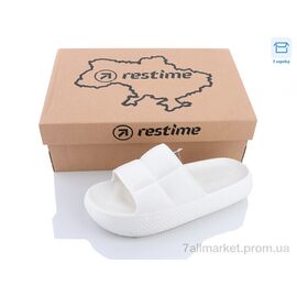 Фотография Шлепки женские облегченные Лето TWL23123 white (24 пар р.35-40) "Restime" недорого оптом от прямого поставщика