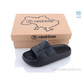 Фотография Шлепки женские облегченные Лето TWL23123 black (24 пар р.35-40) "Restime" недорого оптом от прямого поставщика